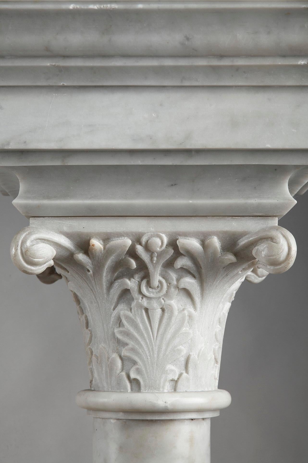 Napoleon III White Marble Column Pedestals 1