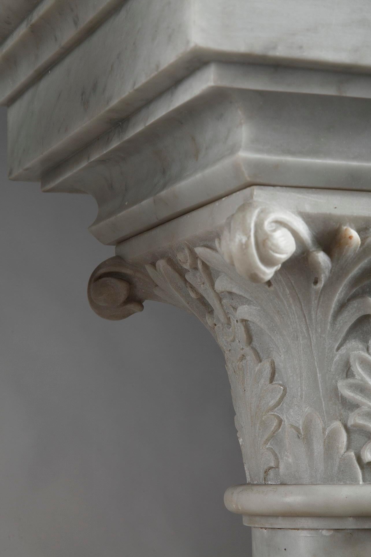 Napoleon III White Marble Column Pedestals 2