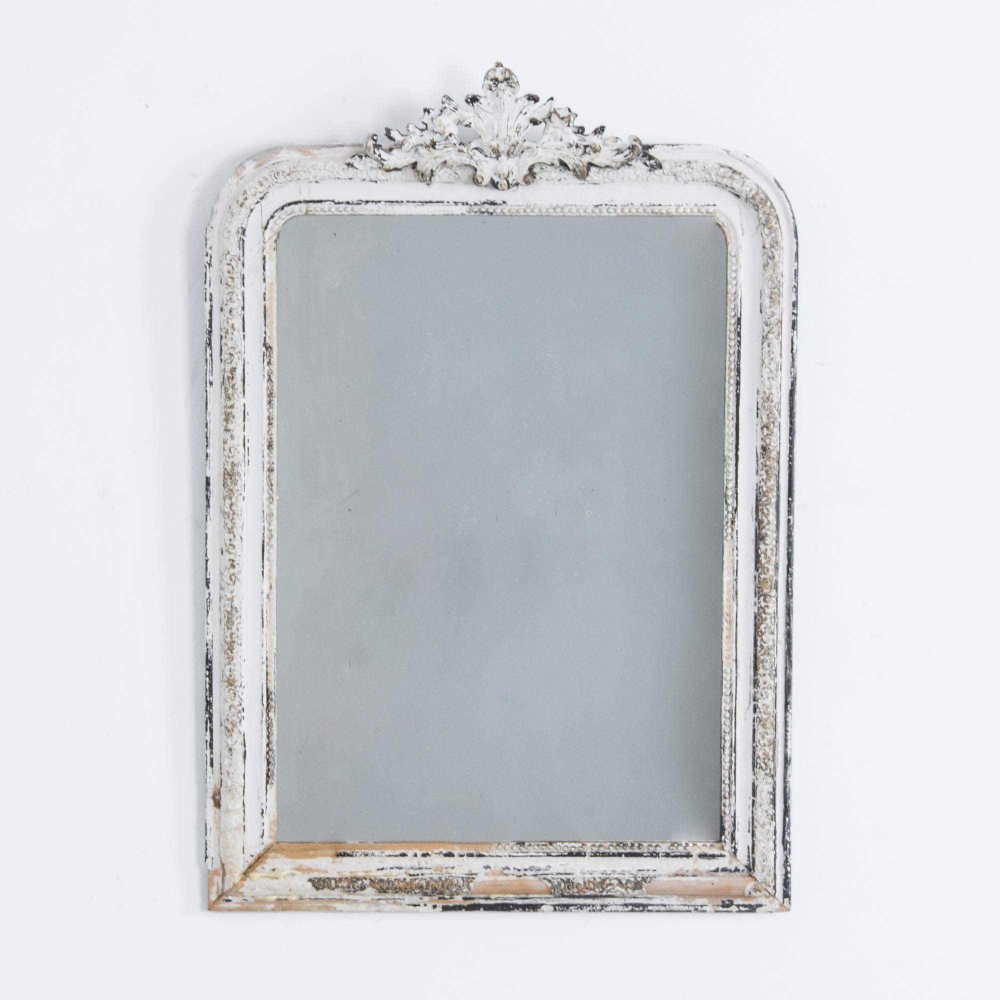 Contrasting the usual opulence of the Second Empire style, this pared down white frame charms in spaces simple or ornate. From France, circa 1880. Finely crafted with traditional techniques from European oak, plastered and painted. This example