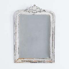 Napoleon III White Patinated Ornamented Mirror