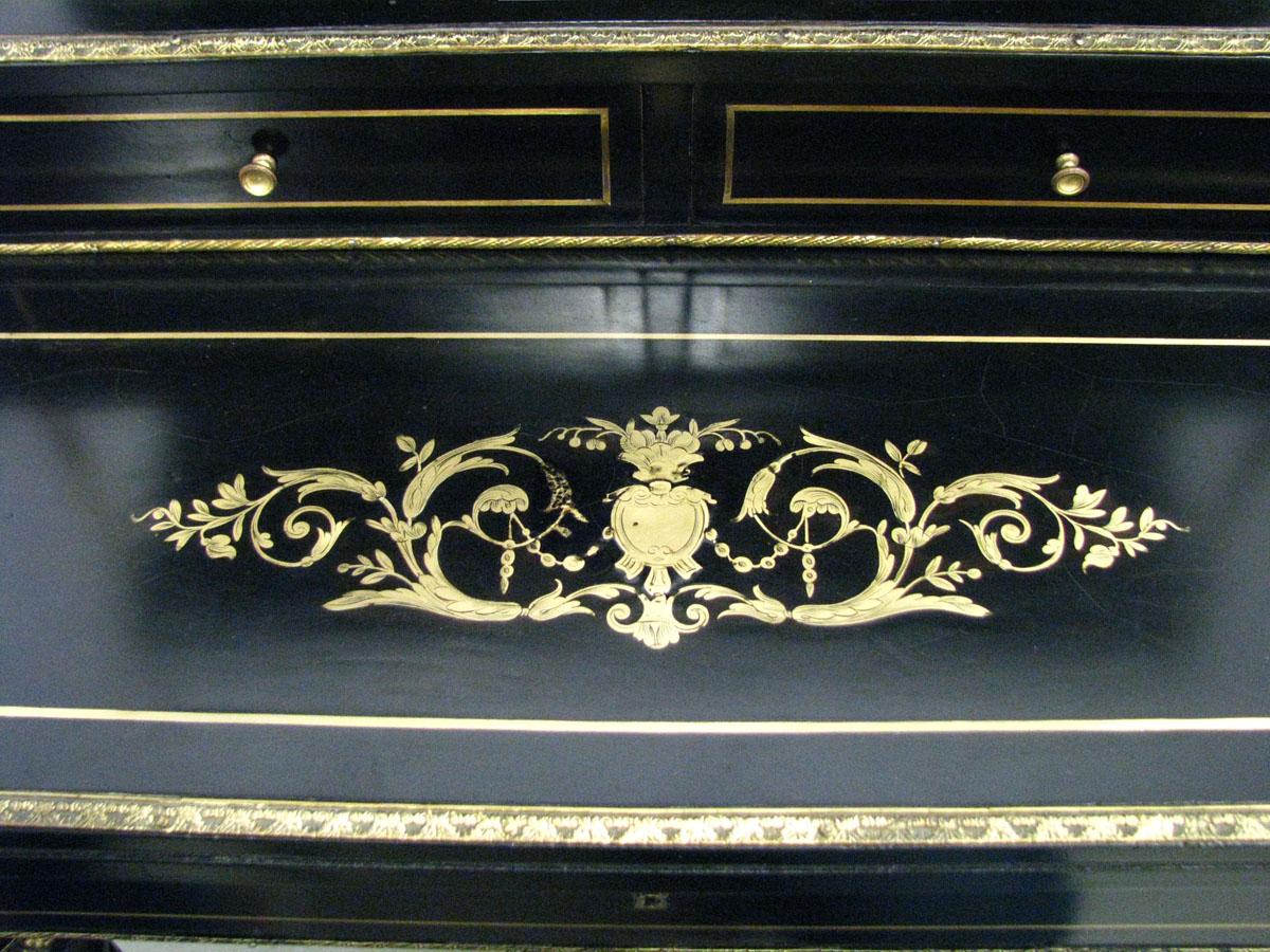 Napoleon III Writing Desk 'Scrivania' Inlaid Escritoire For Sale 6