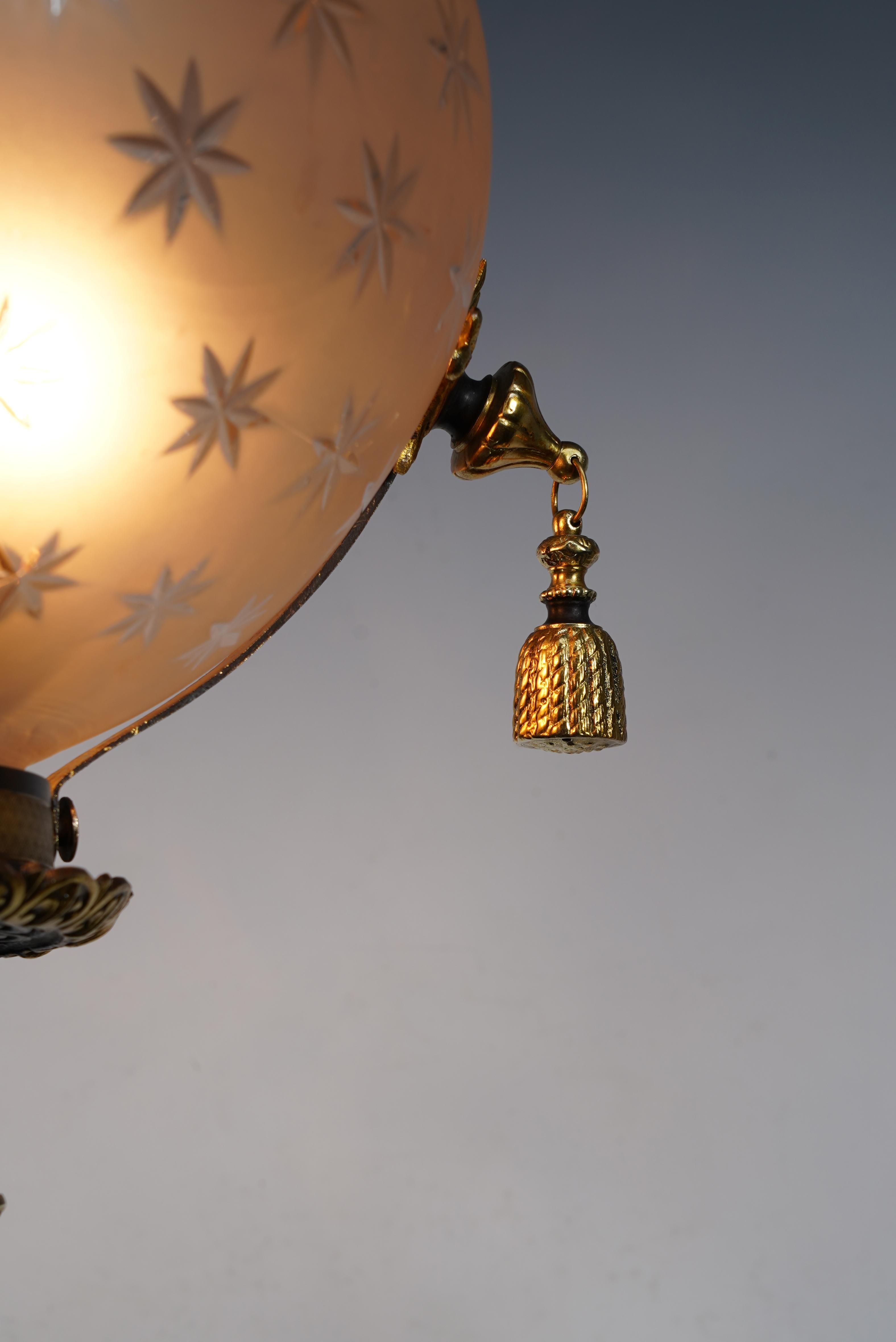 Late 19th Century Napoleon IIIrd Period Lantern with Stars, France, circa 1870 For Sale