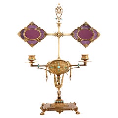 Lámpara de lectura de la biblioteca de Napoleón III en plata dorada
