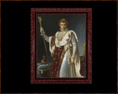 Napoleon in Coronation Robes, after Neoclassical Oil Painting by Pascal Gérard