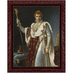 Napoleon in Coronation Robes, after Neoclassical Oil Painting by Pascal Gérard