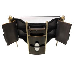 Console 'Napoleon' à plateau en marbre et placage de laque de Egli Design