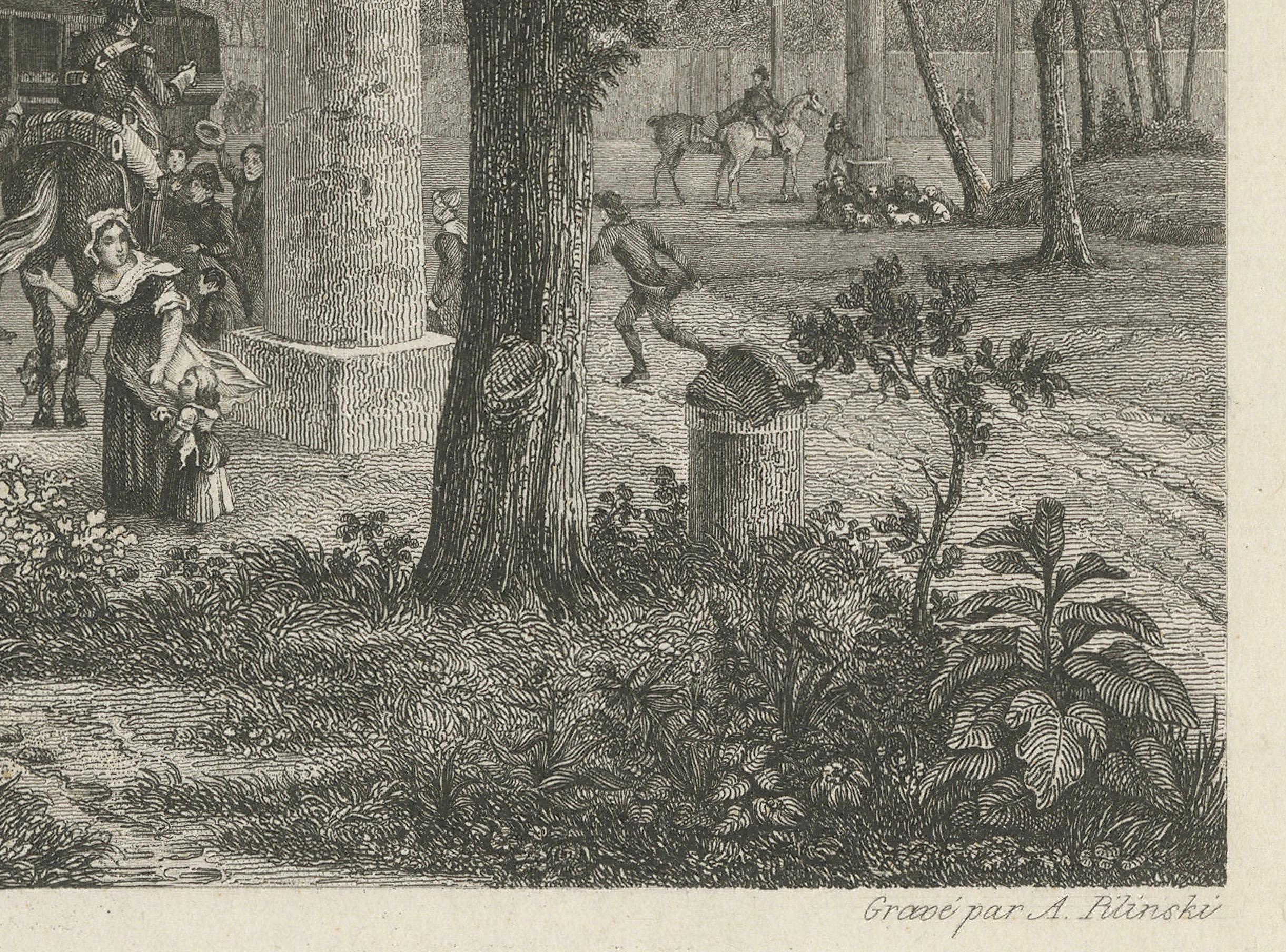 Napoleon lernt Papst Pius VII. im Wald von Fountainbleau kennen, 1804 im Zustand „Gut“ im Angebot in Langweer, NL