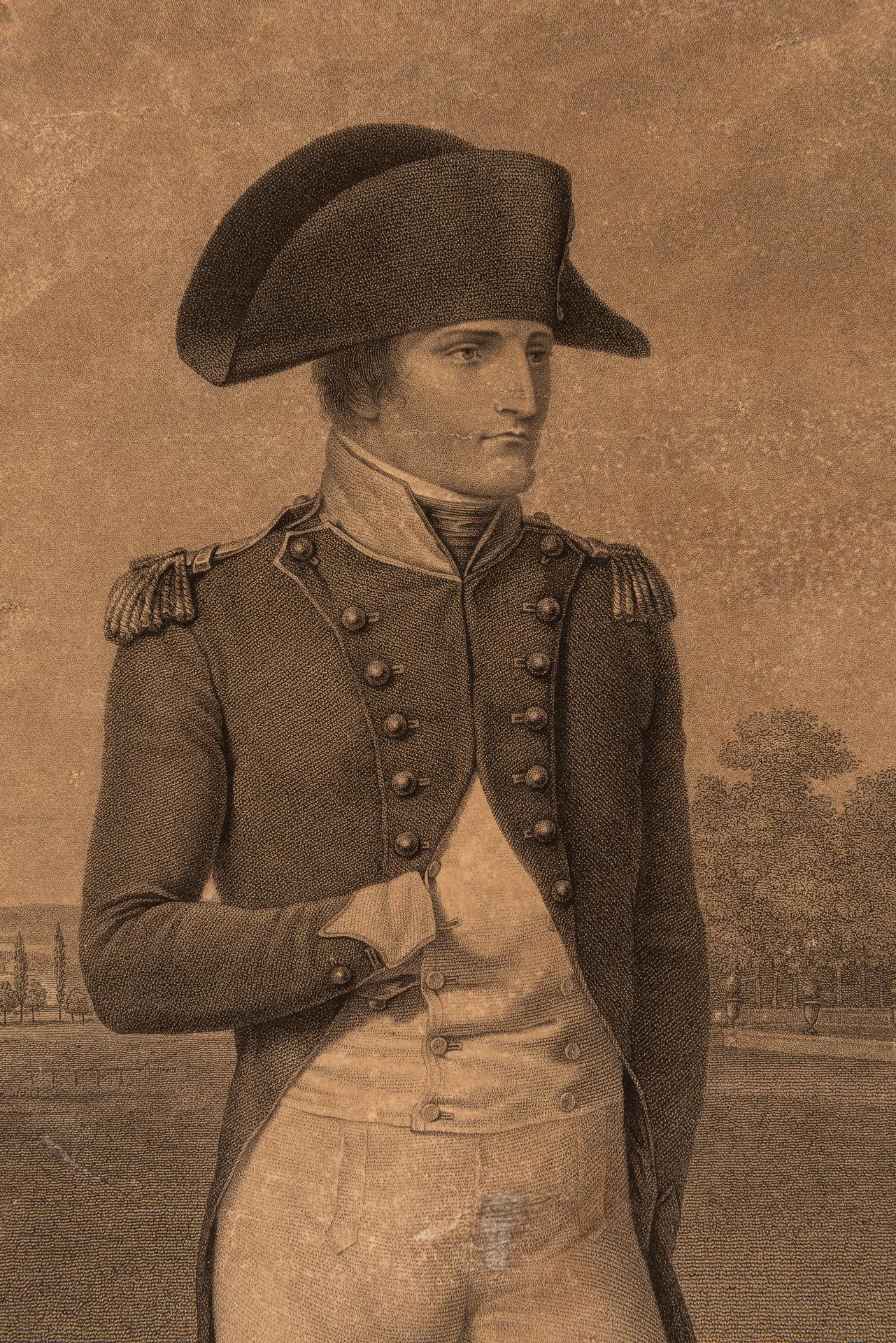 Seltener alter Druck von NAPOLEON in der klassischen Darstellung: mit der rechten Hand in der Weste versteckt.
Dieser Druck ist sehr alt, daher gibt es einige kleine Unvollkommenheit, nicht sehr wichtig.

ref. SN
