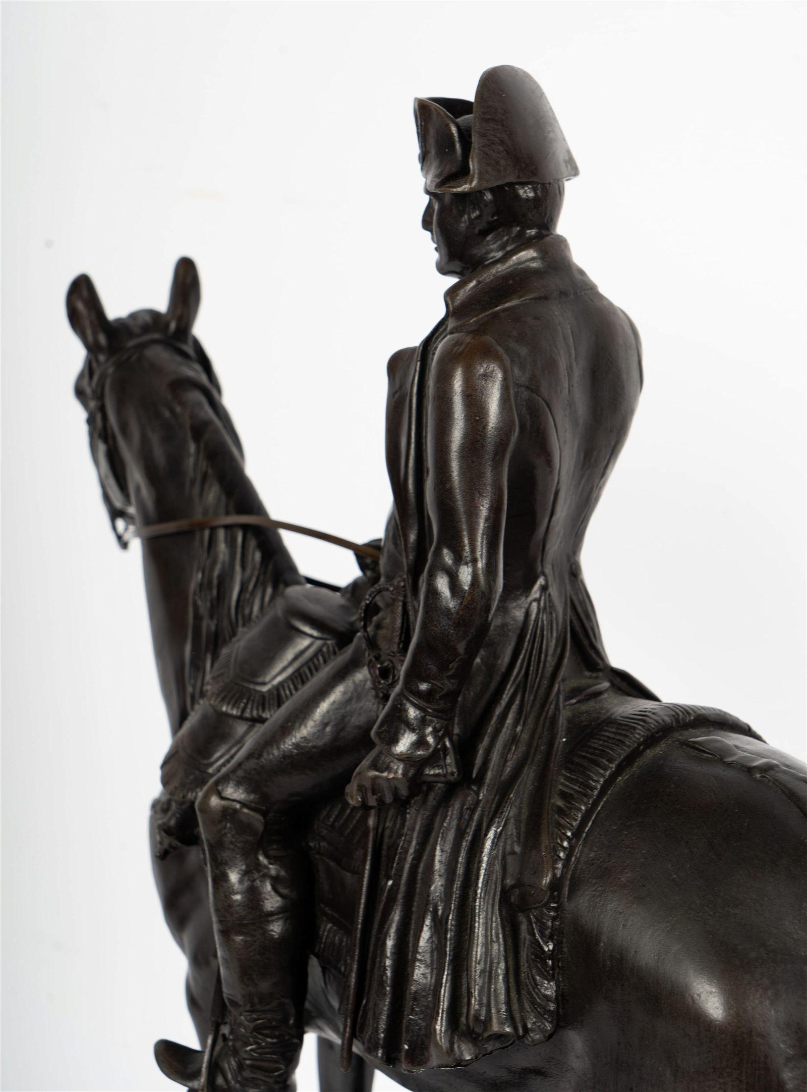 19th Century Napoleon on Horseback Bronze Sculpture After Louis M Moris (1818-1883)