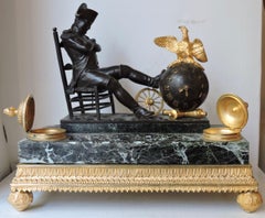 "Napoléon on the Eve of the Battle of Austerlitz", Inkwell and Desk Clock, 1880