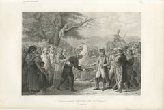 Napoleon Receives the Keys of Vienna, Antique French Engraving, circa 1840