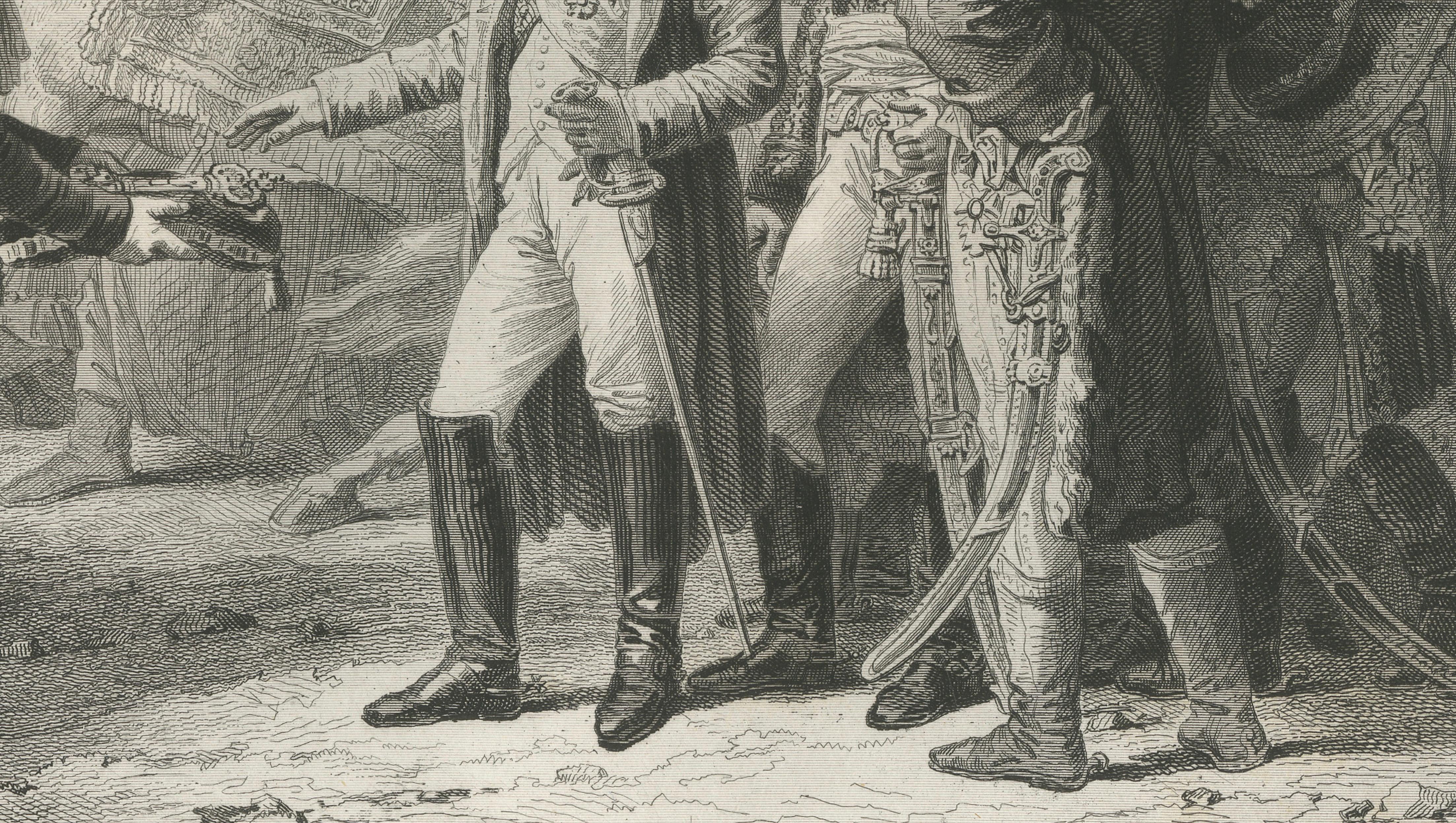 Napoleon Receives the Keys of Vienna, Antique French Engraving, circa 1840