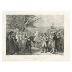 Napoleon Receives the Keys of Vienna, Antique French Engraving, circa 1840