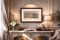 Napoleon Reviewing the Fédérés, Paris Tuileries Scene, French Engraving, 1815