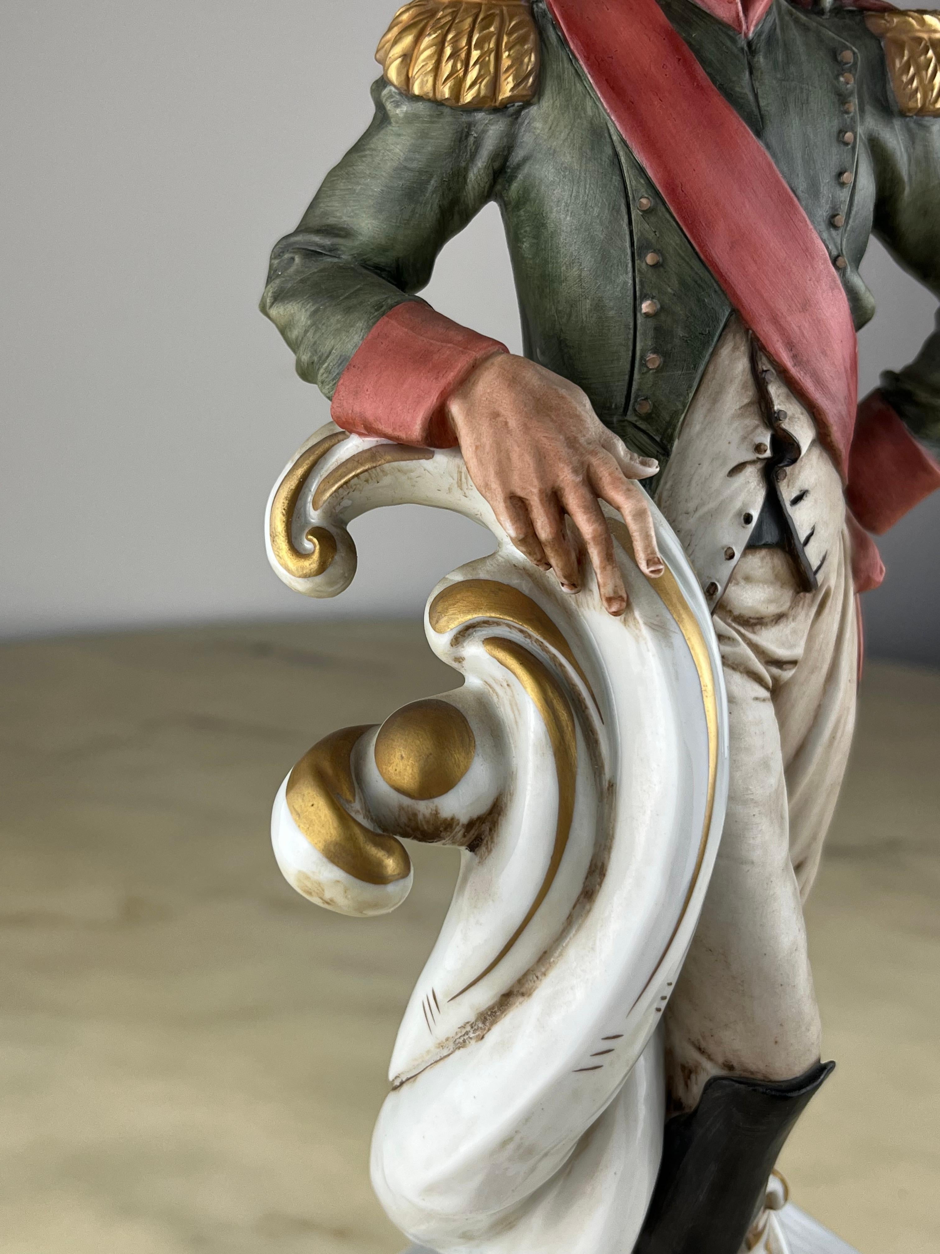 Napoleon Sculpture in Capodimonte Porcelain and Bronze, Italy, 1990s For Sale 3
