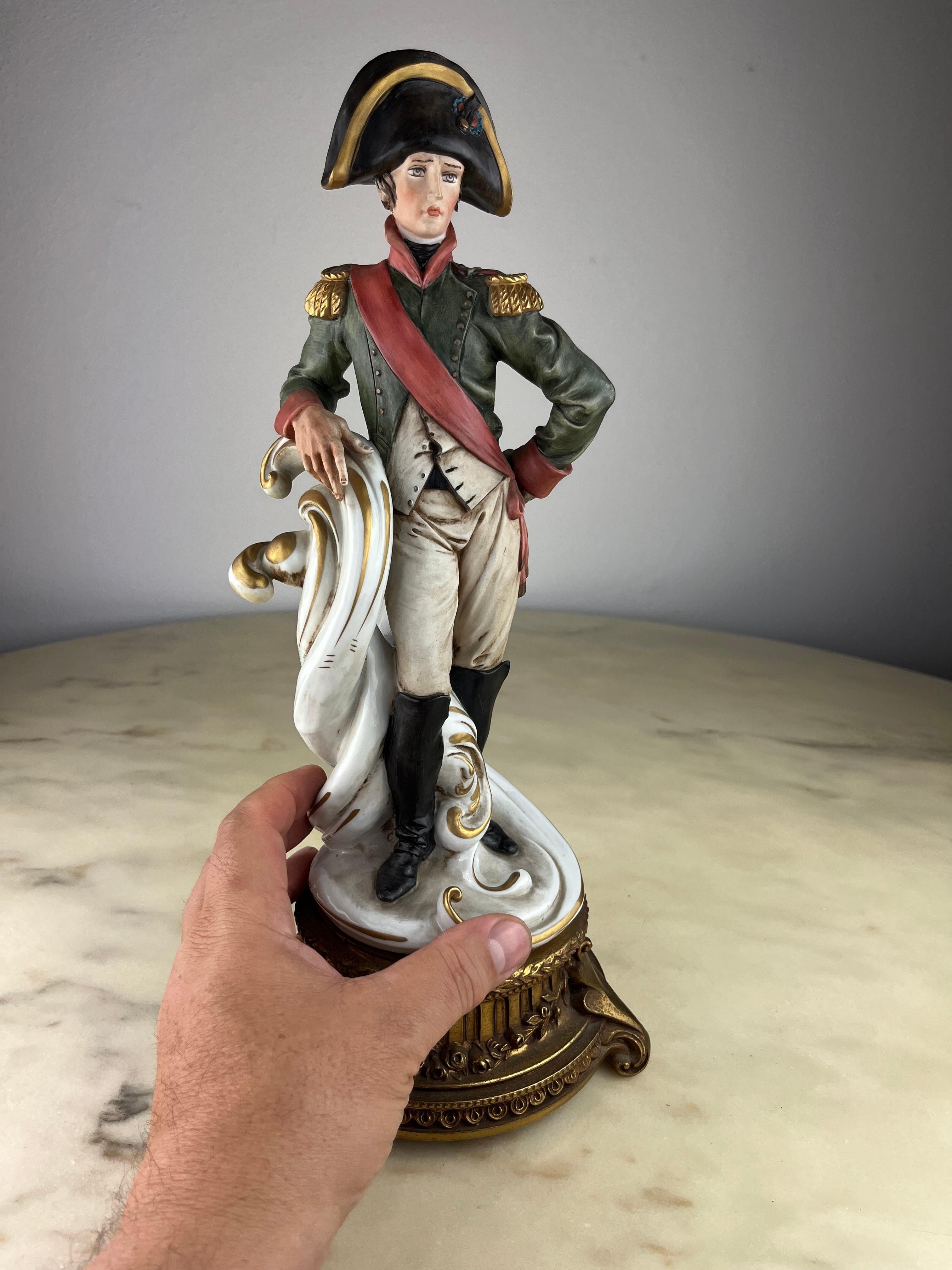 Napoleon Sculpture in Capodimonte Porcelain and Bronze, Italy, 1990s For Sale 4