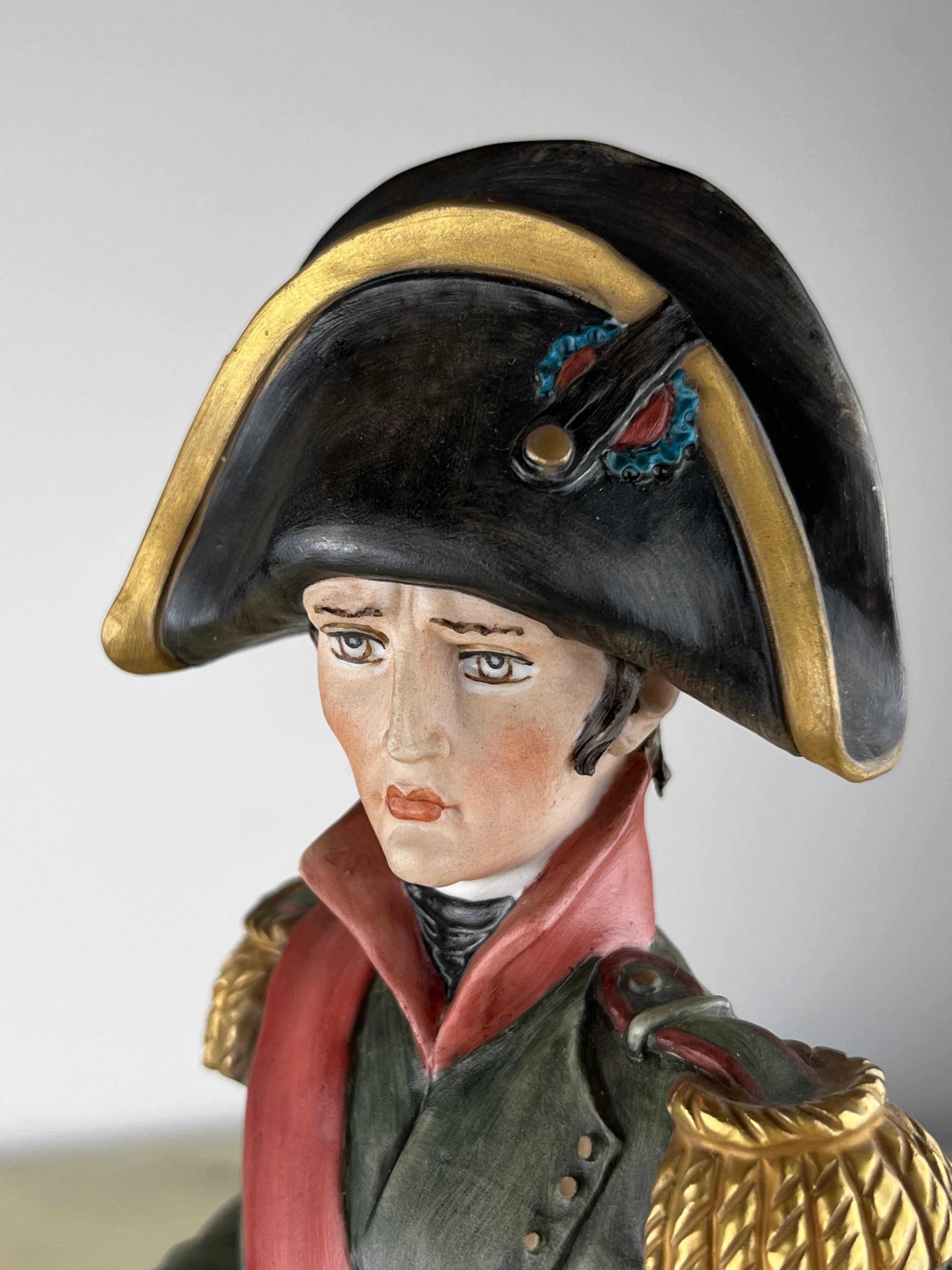 Napoleon Sculpture in Capodimonte Porcelain and Bronze, Italy, 1990s In Good Condition For Sale In Palermo, IT