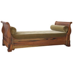 Napoleon Sleigh Daybed in Argentine Rosewood and Savel Elegance from Costantini