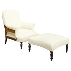 Napoleon Square Backed Armchair with Footstool