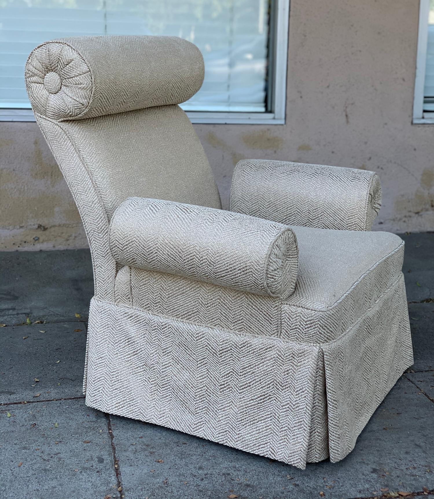 American Napoleon Style Armchair with Rolled Armrests