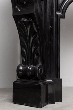 Napoleon Style Black Noir De Mazy Marble Black Antique Fireplace