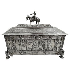 Napoleon Triumphant—Large Antique Silver Bonaparte Box