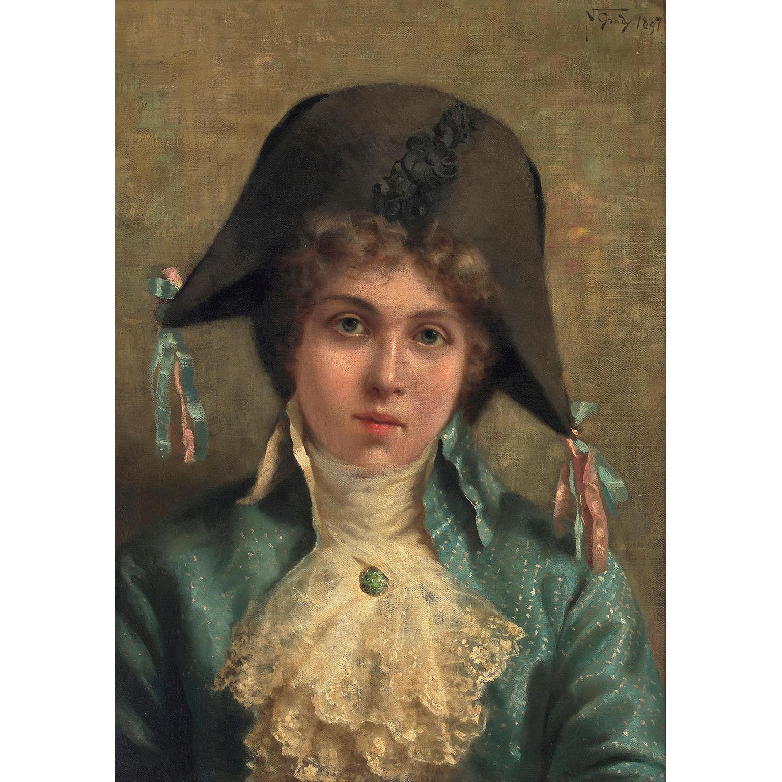 Napoleone Luigi Grady (italiano, 1860-1949) Un óleo sobre lienzo muy fino 