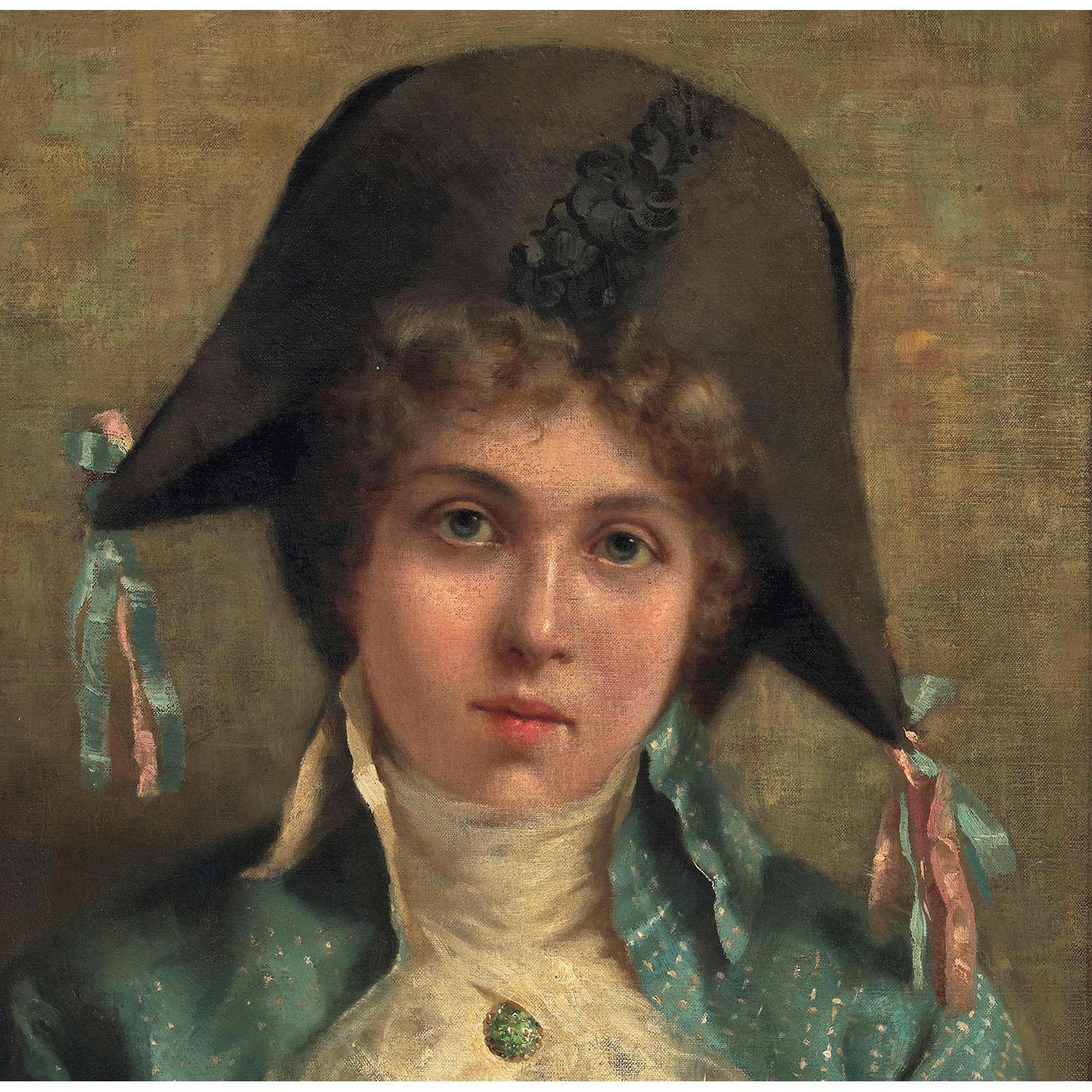 Napoleone Luigi Grady (italiano, 1860-1949) Un óleo sobre lienzo muy fino 