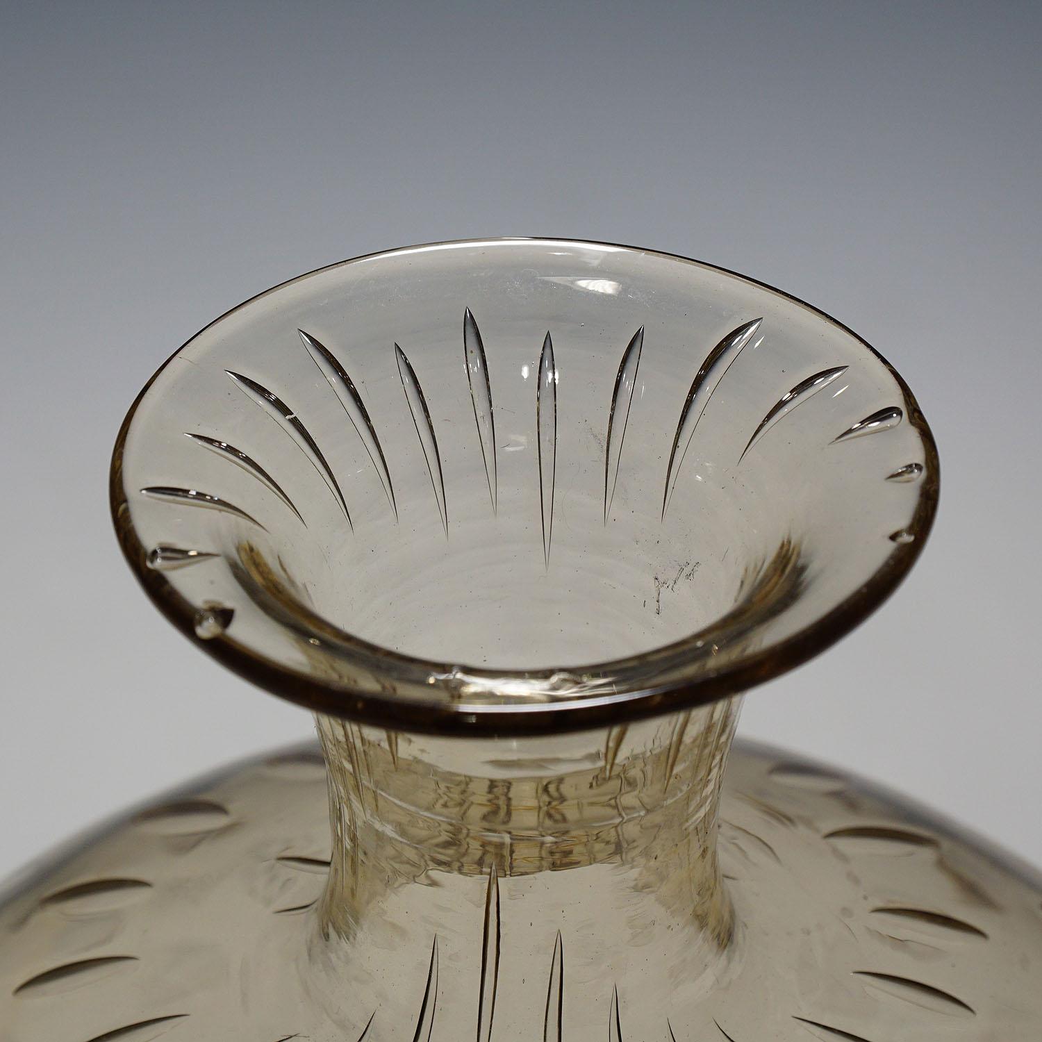 Verre d'art Napoleone Martinuzzi Attr. pour le vase 'A Bolle' de Venini, vers 1927 en vente