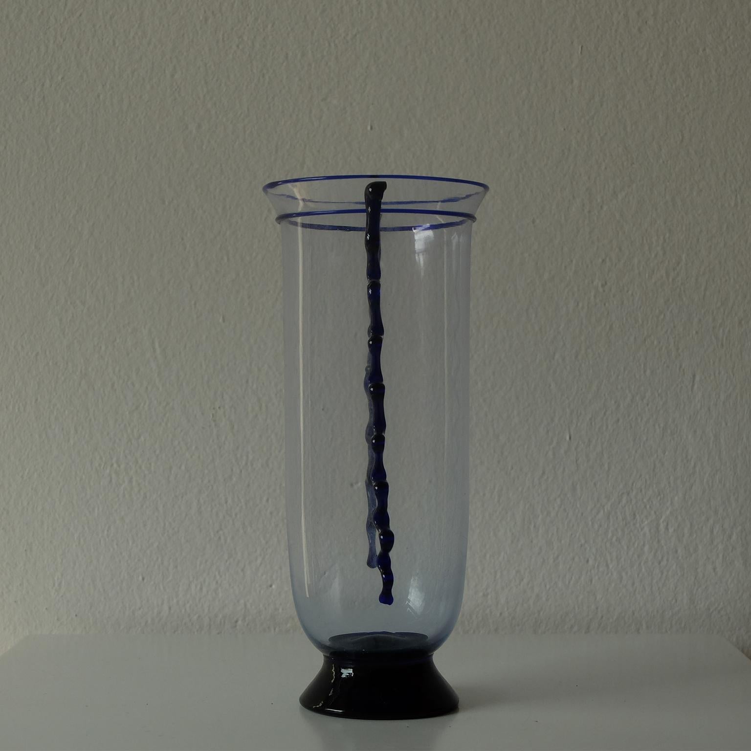 Mid-Century Modern Napoleone Martinuzzi for Murano, Flute Vase in Glass, 1920s For Sale