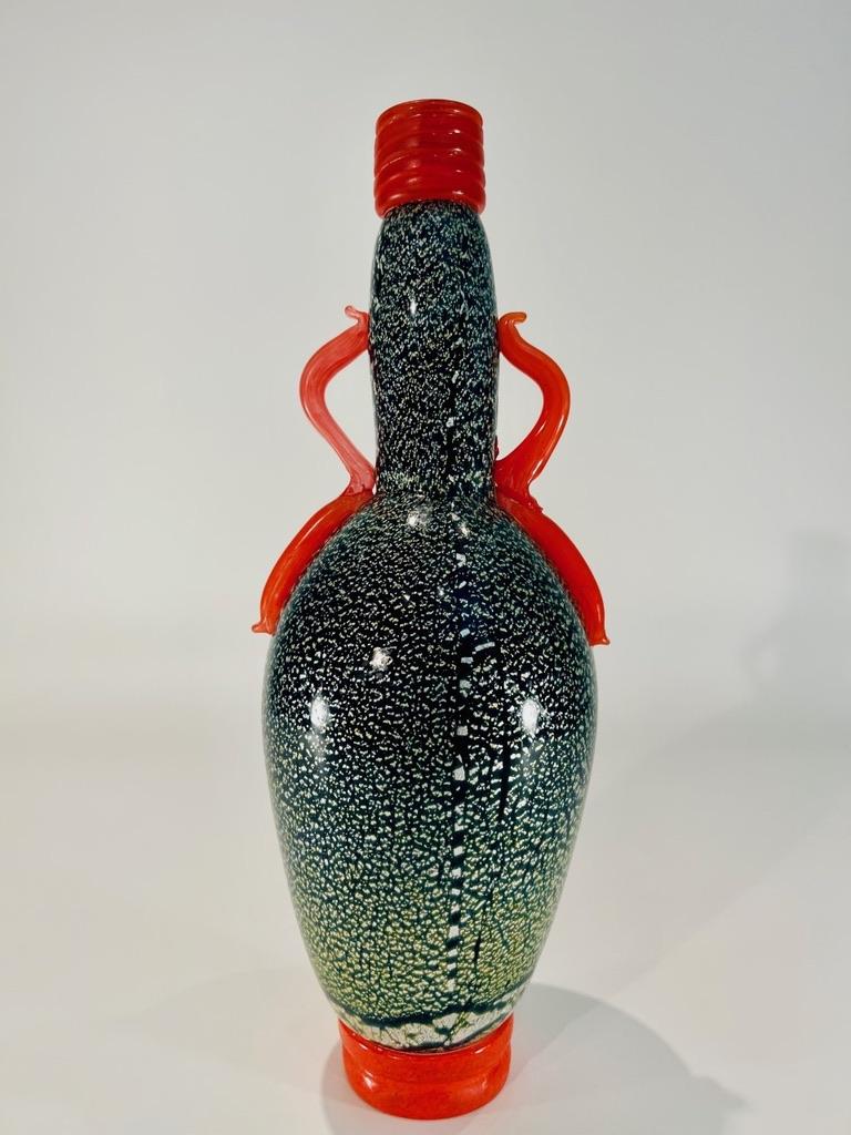 Incroyable vase Napoléon Martinuzzi circa 1930 en verre de Murano Art déco.