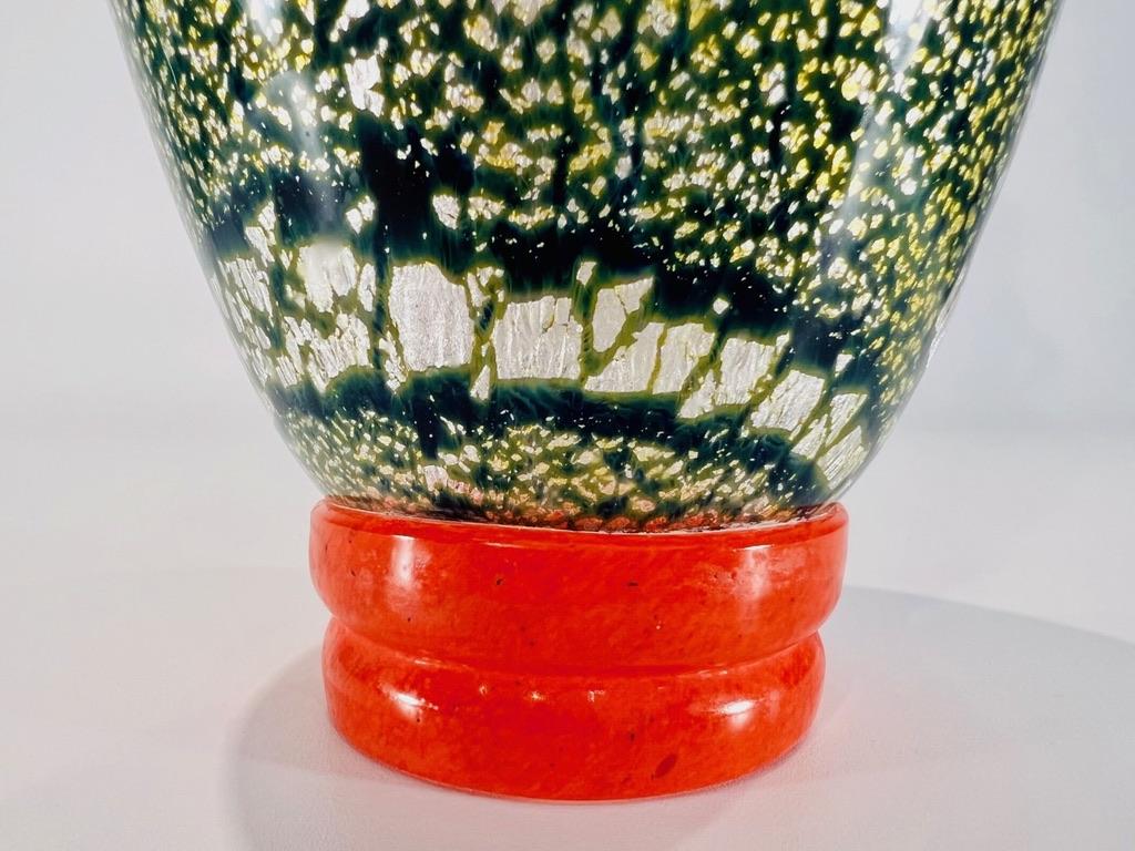 Napoleone Martinuzzi Murano glass circa 1930 Art deco vase. In Good Condition For Sale In Rio De Janeiro, RJ