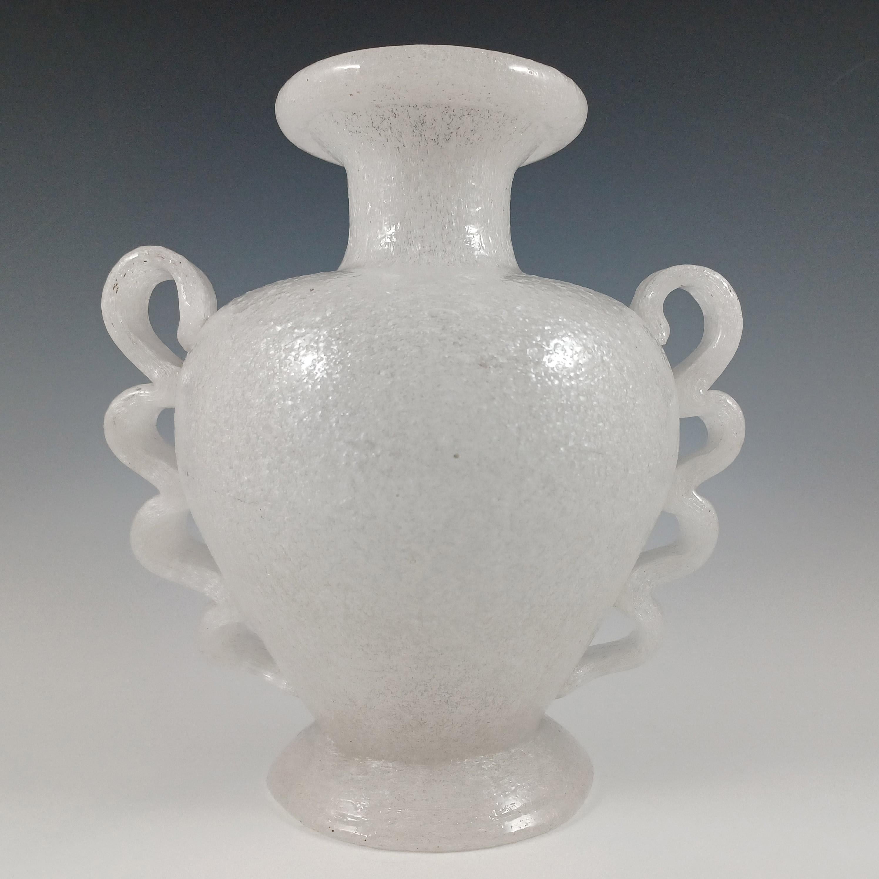 Mid-Century Modern Napoleone Martinuzzi Murano Vintage Pulegoso Glass Vase For Sale