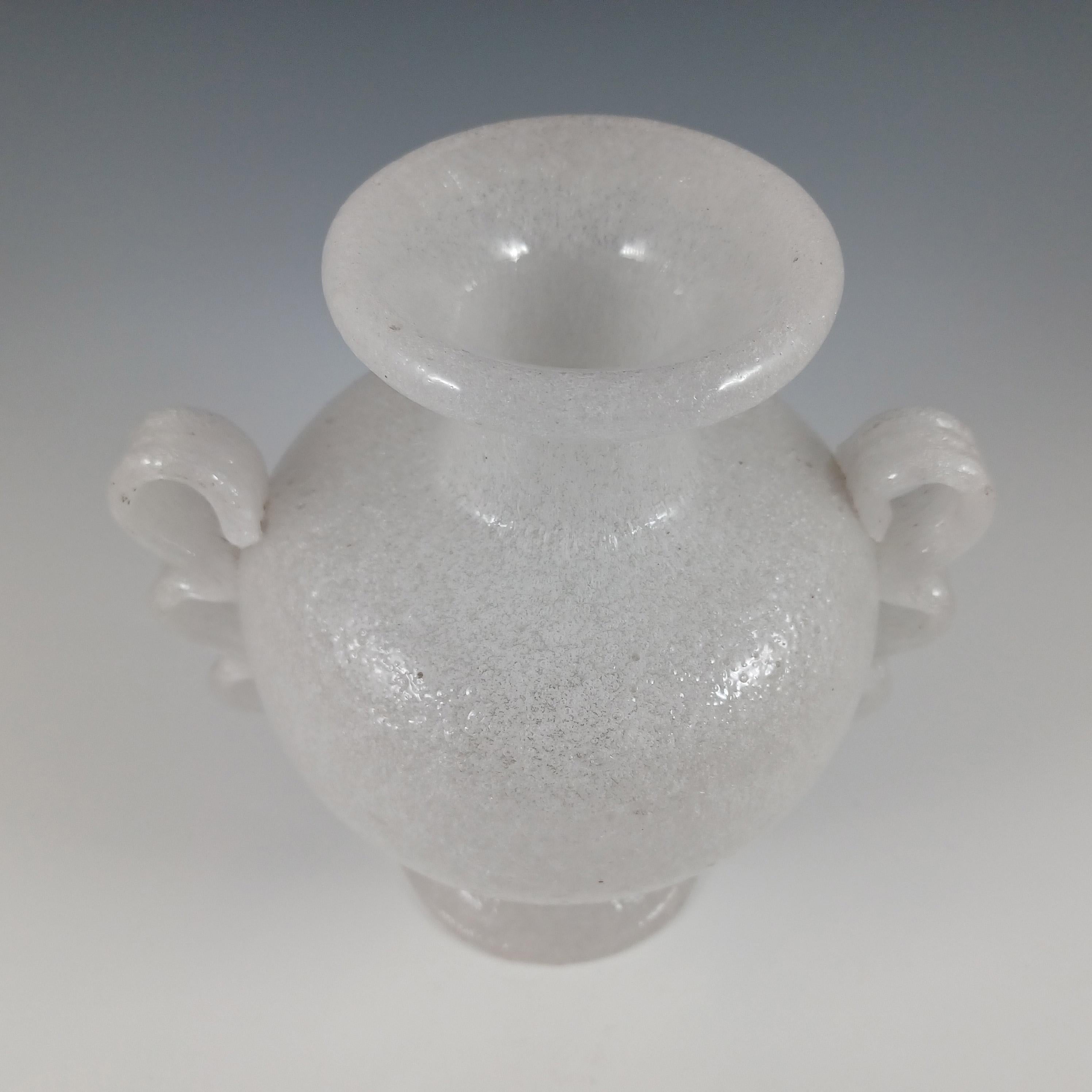 Mid-20th Century Napoleone Martinuzzi Murano Vintage Pulegoso Glass Vase For Sale