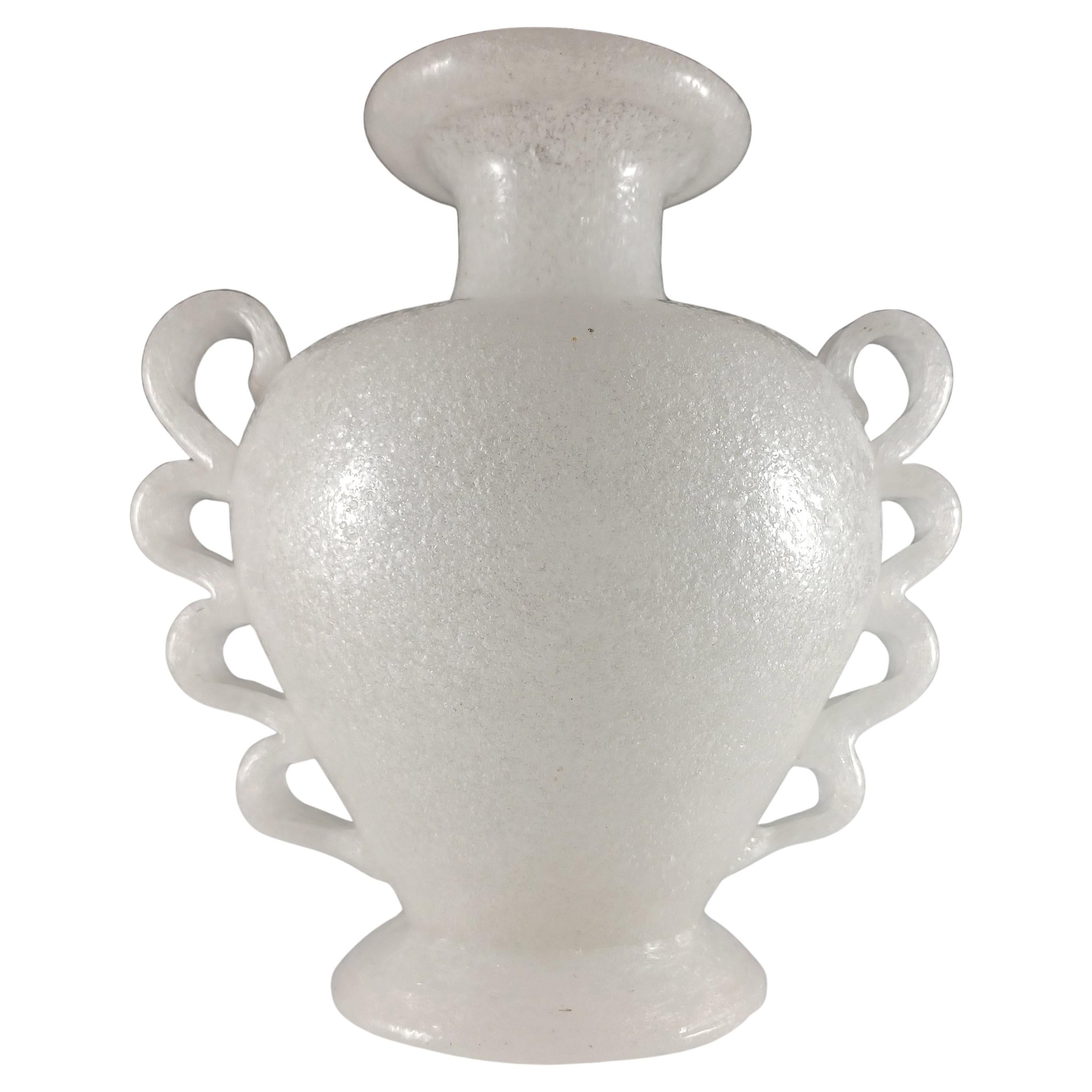 Napoleone Martinuzzi Murano Vaso in vetro Pulegoso Vintage