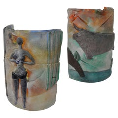Napoleone Martinuzzi Pair for Scavo Wall Lights Cenedese, 1950's