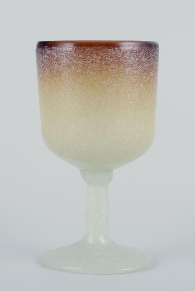 Italian Napoleone Martinuzzi, Venini, Murano. Set of five red wine glasses. For Sale