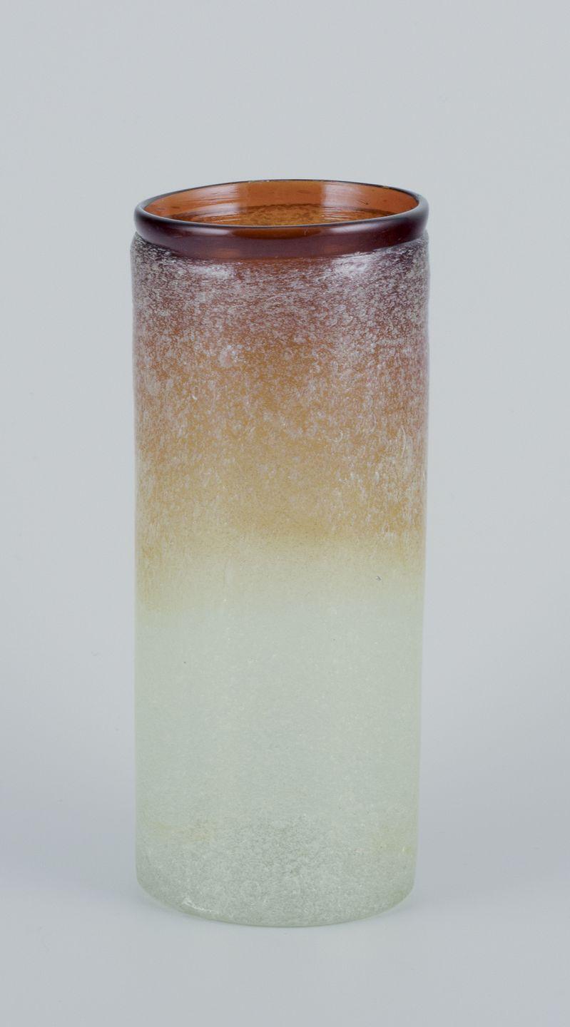 italien Napoleone Martinuzzi, Venini, Murano. Ensemble de six verres hauts en verre d'art. en vente