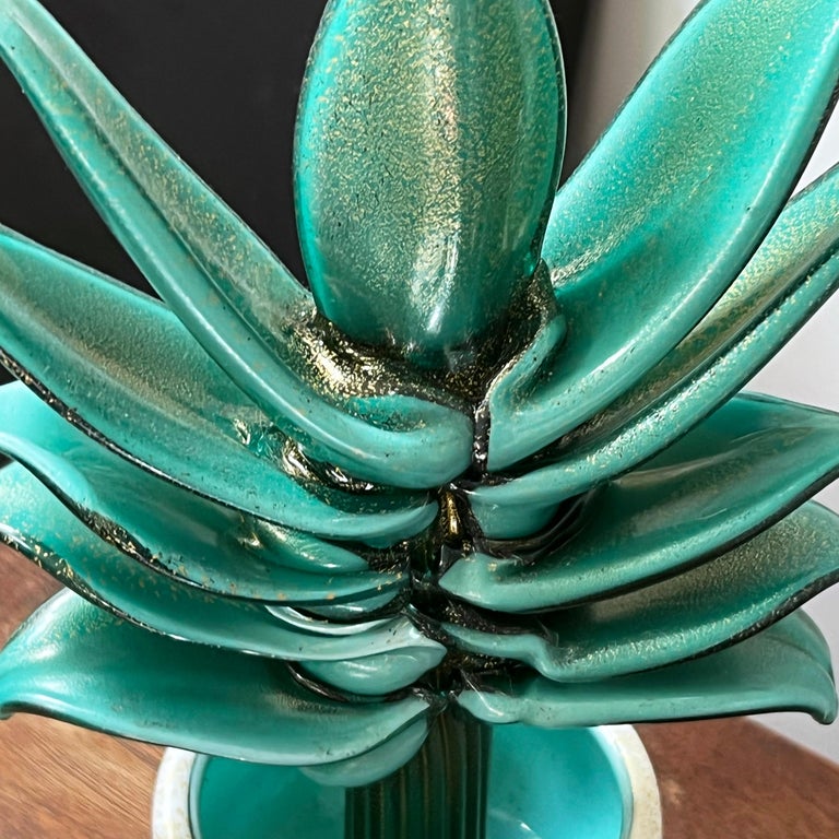 Art Glass Napoleone Martinuzzi, Venini, Succulent Model 2469 Cactus Sculpture 1929 Signed For Sale