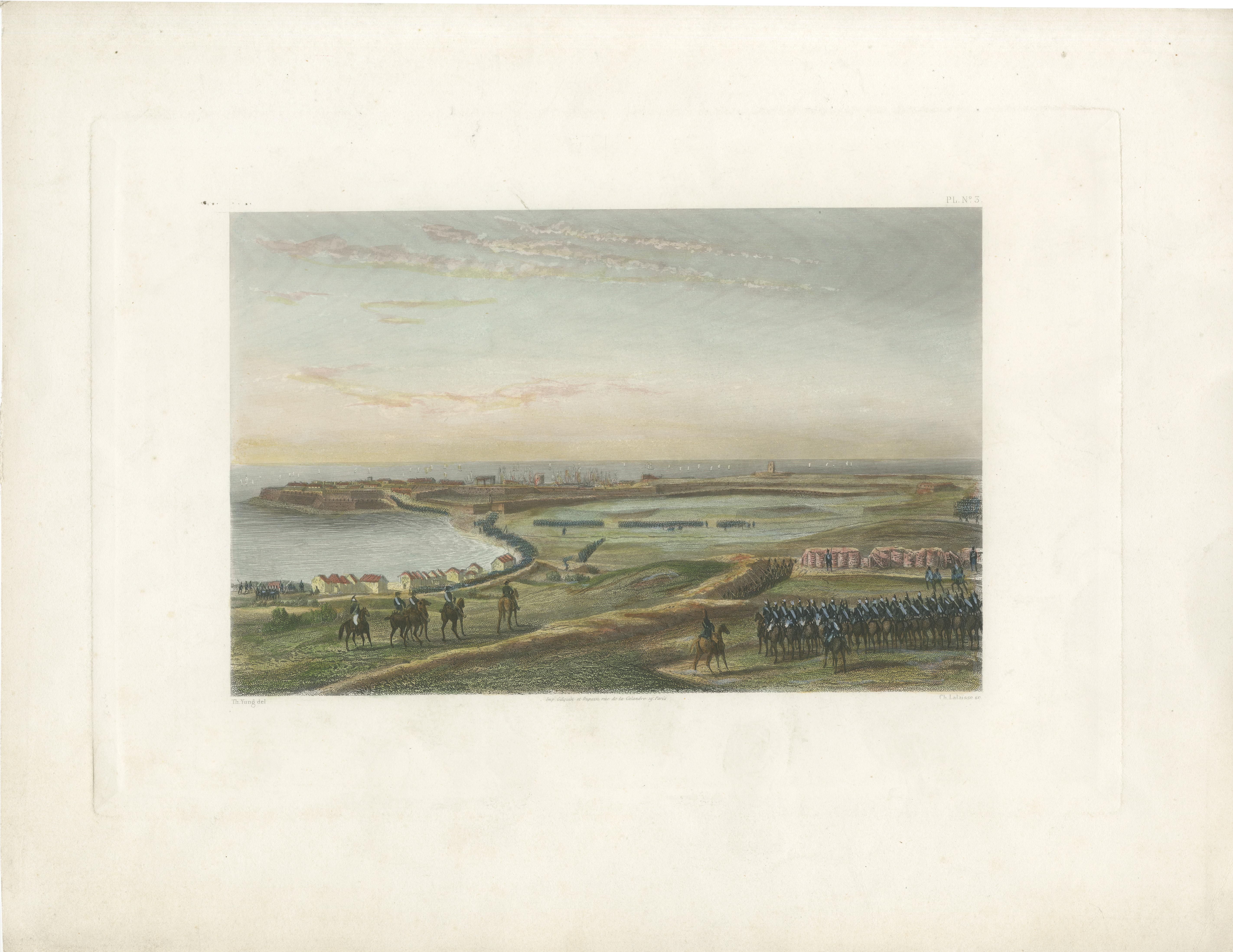 Colección Batallas Napoleónicas: La Coruña, Gaeta y otro combate, 1860 Grabado en venta