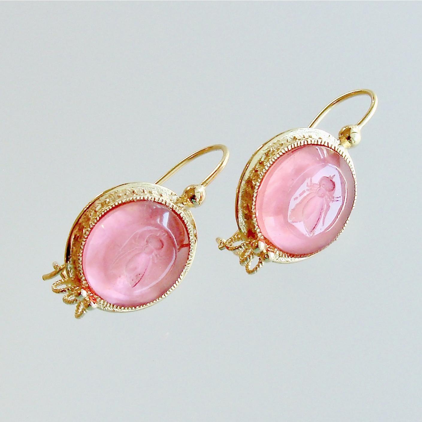 salmon pink earrings