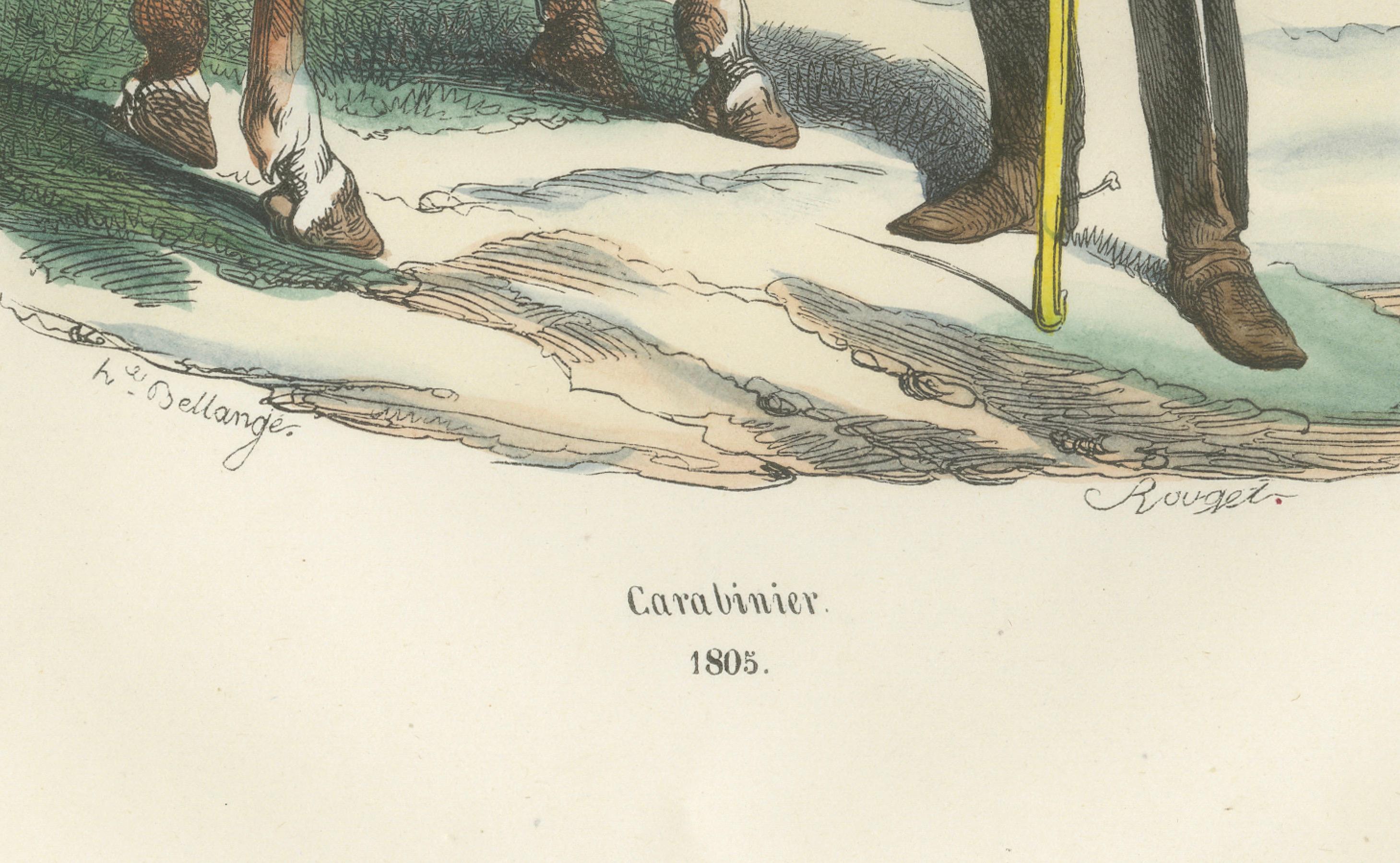 Napoleonic Carabinier 1805, Imperial Guard Heavy Cavalry Print, 1843
