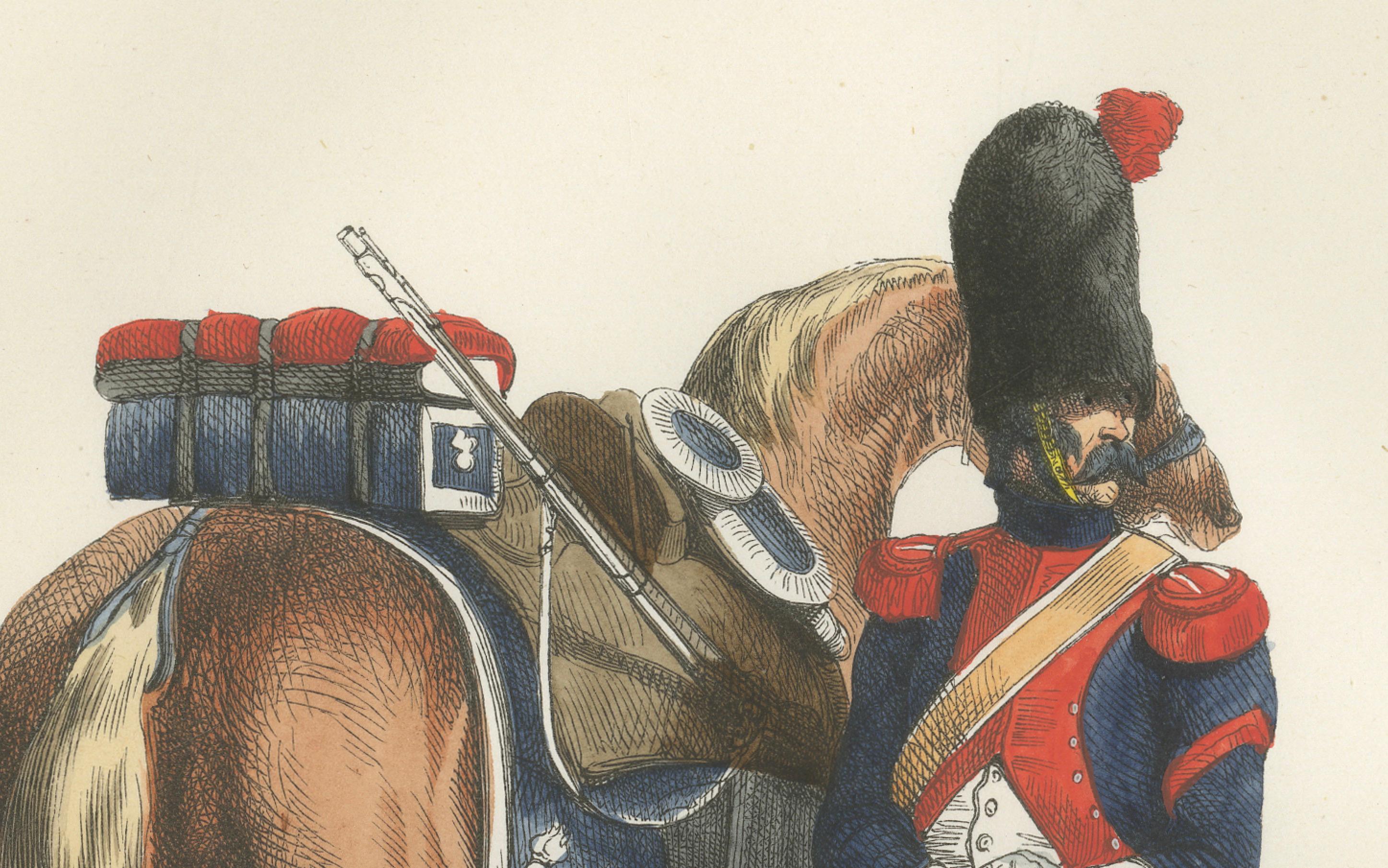 Napoleonic Carabinier 1805, Imperial Guard Heavy Cavalry Print, 1843