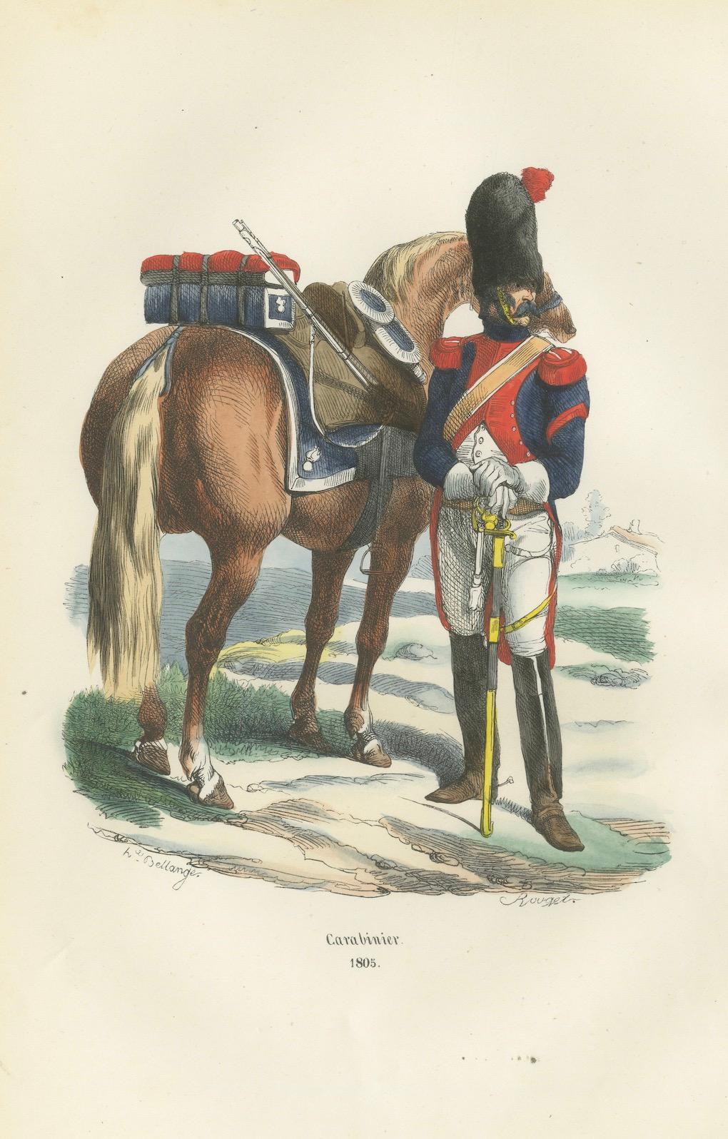 Napoleonic Carabinier 1805, Imperial Guard Heavy Cavalry Print, 1843