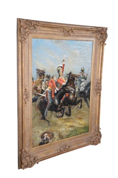 Napoleonic Cavalry Painting Life Guards Battle of Waterloo After Caton Woodville