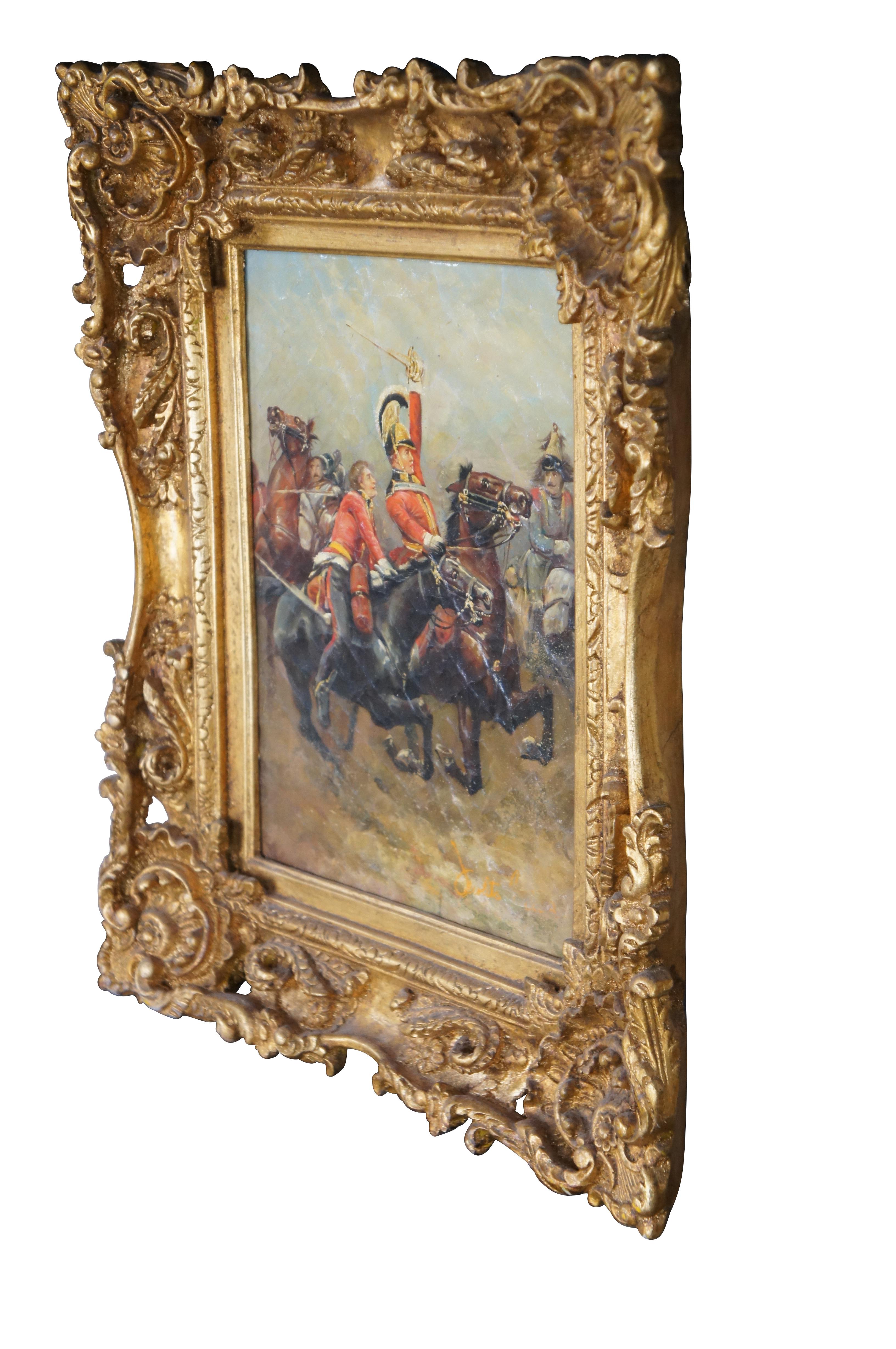 Victorian Napoleonic Cavalry Painting Life Guards Battle of Waterloo After Caton Woodville