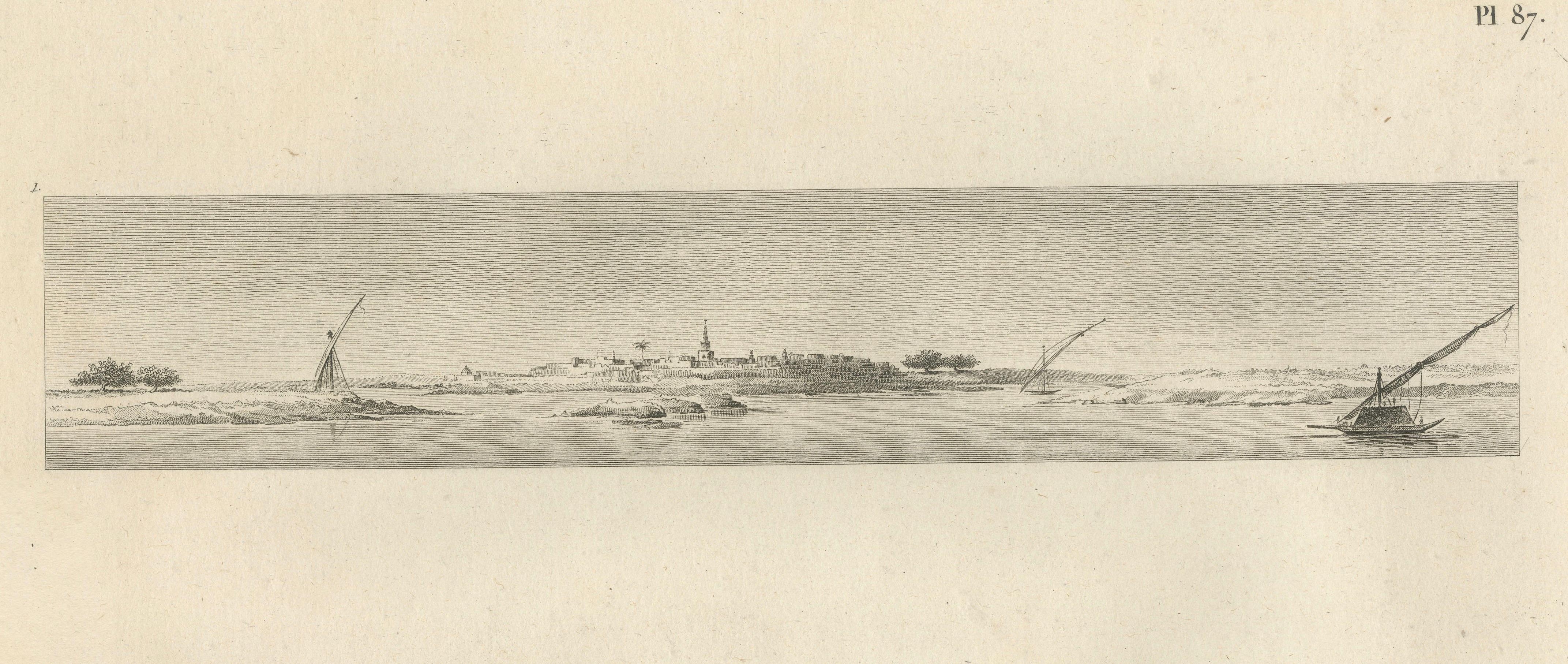 Napoleonic Egypt Campaign: Three Panoramic Views along the Nile, c.1802
