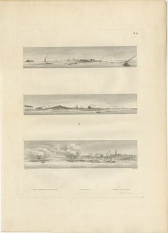 Napoleonic Egypt Campaign: Three Panoramic Views along the Nile, c.1802
