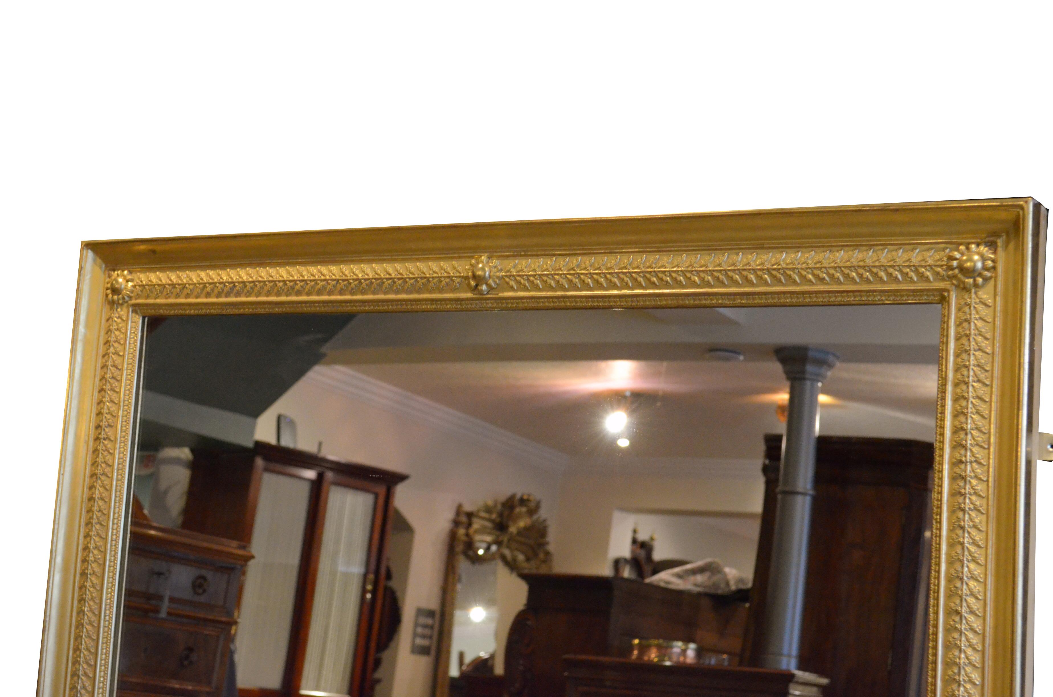 Specchio da parete in legno dorato dell'Impero Napoleonico del 1850 ca. 2