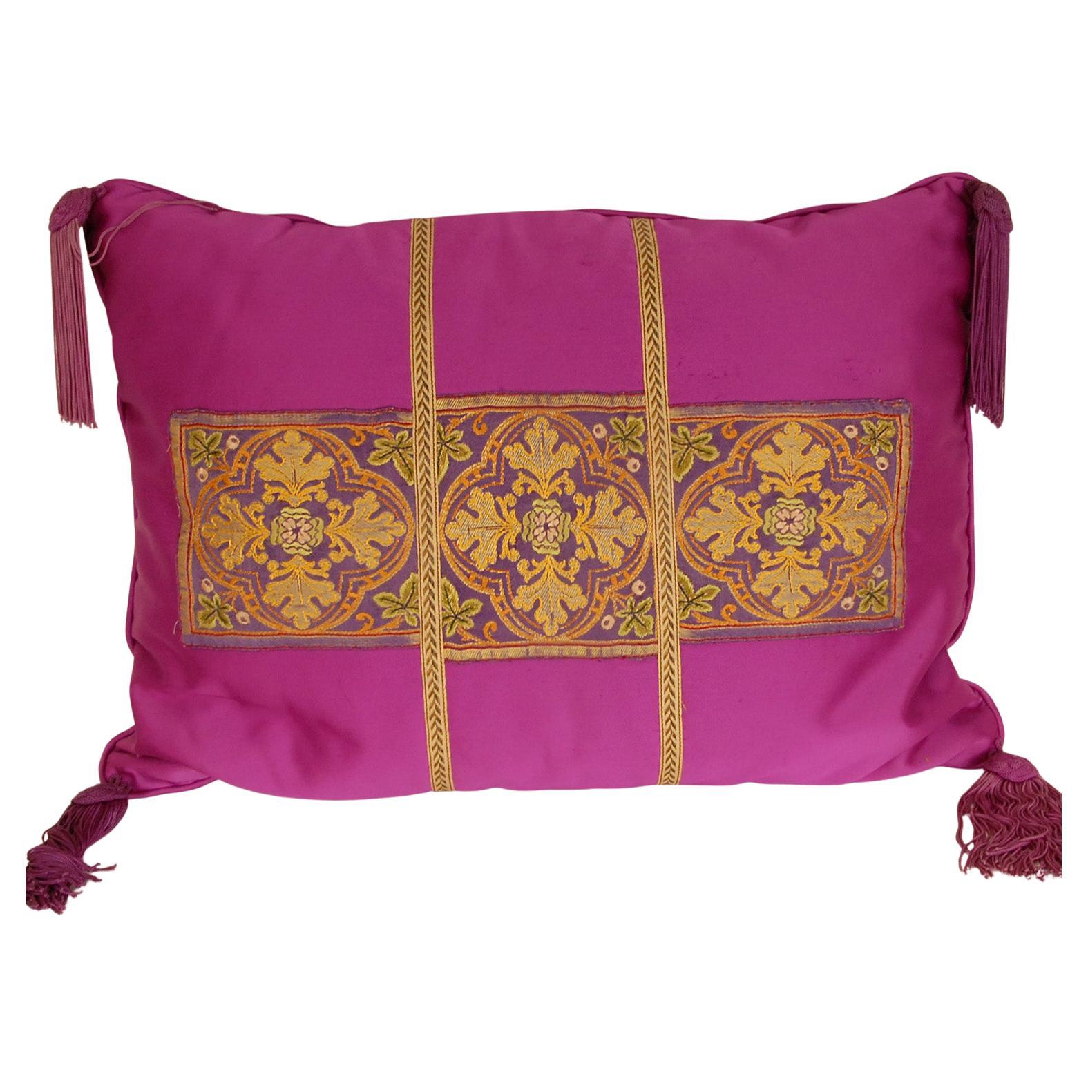 Napoleonic Empire Cushion French Silk Thread Embroidery silk tassels chasuble